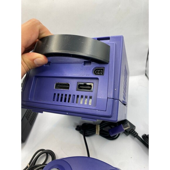 Nintendo GameCube Console Indigo Purple DOL-001 W Controller +Wires - Picture 2 of 5